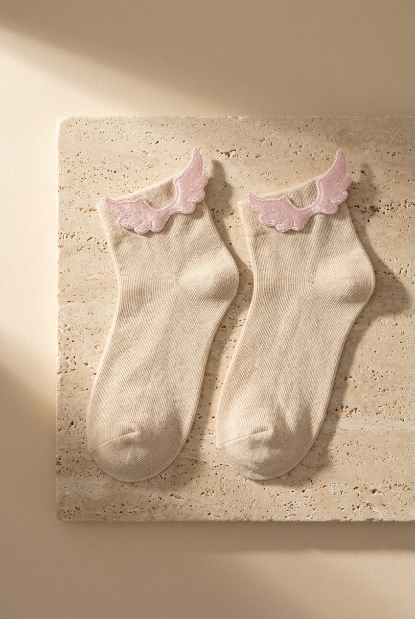 Girls 5-Piece Socket Socks With Wing Accessory Detail