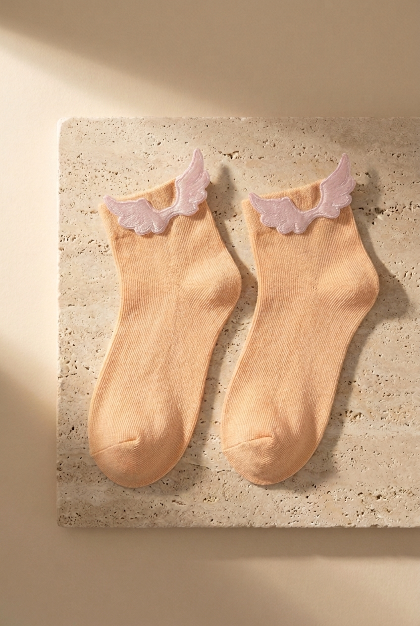 Girls 5-Piece Socket Socks With Wing Accessory Detail