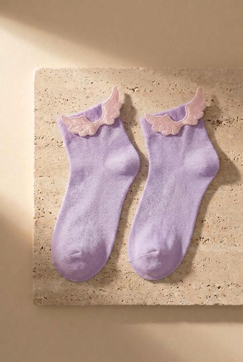 Girls 5-Piece Socket Socks With Wing Accessory Detail