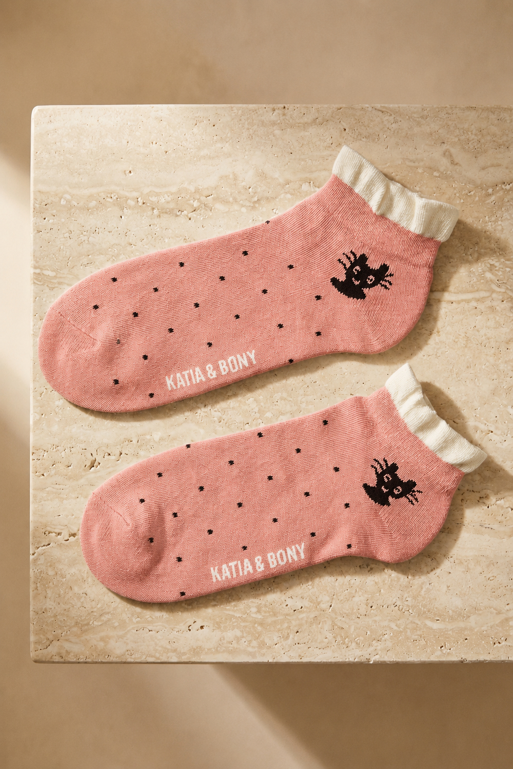 Girls Cat Patterned 5-Piece Booties Socks