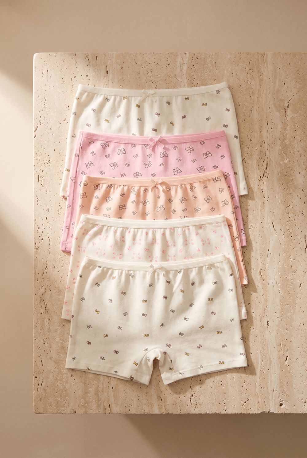 Kız Çocuk Kelebek Desenli 5li Boxer