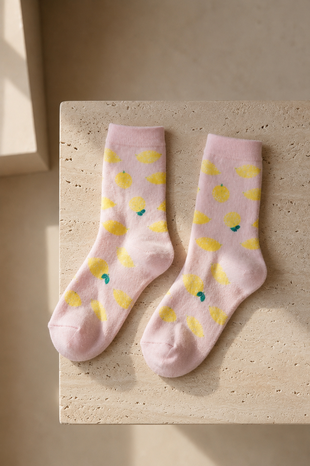 Girls Fruit Patterned Socks Pink