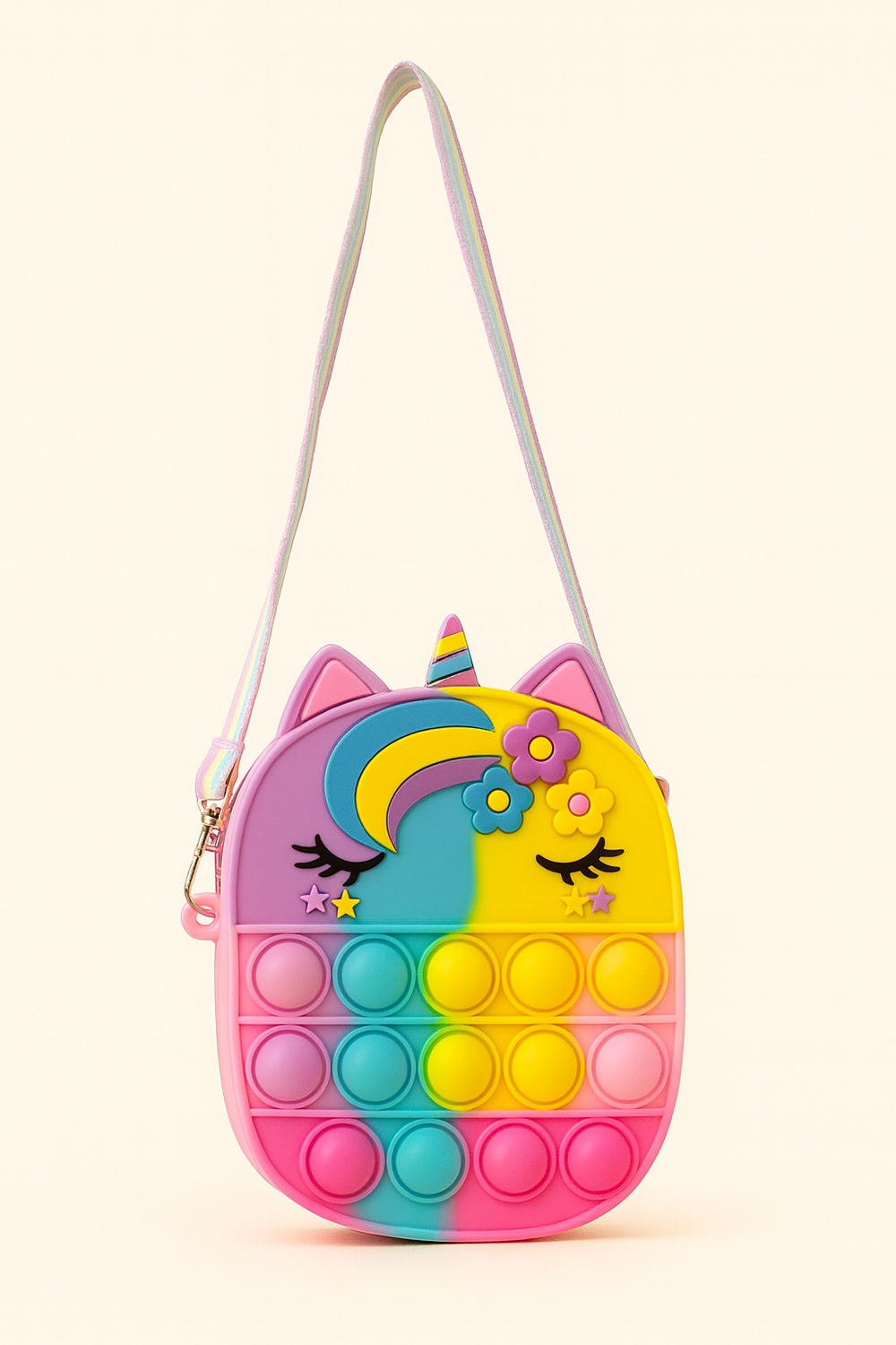 Kız Çocuk Patpatlı Unicorn Silikon Çanta