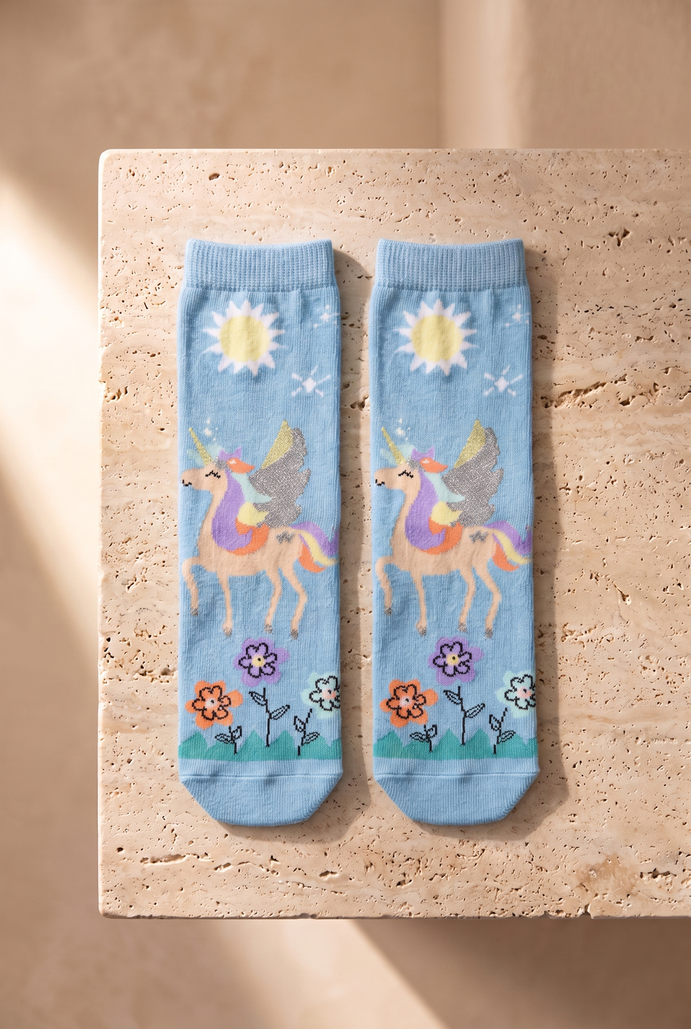 Kız Çocuk Unicorn Desenli 3lü Kutulu Soket Çorap 
