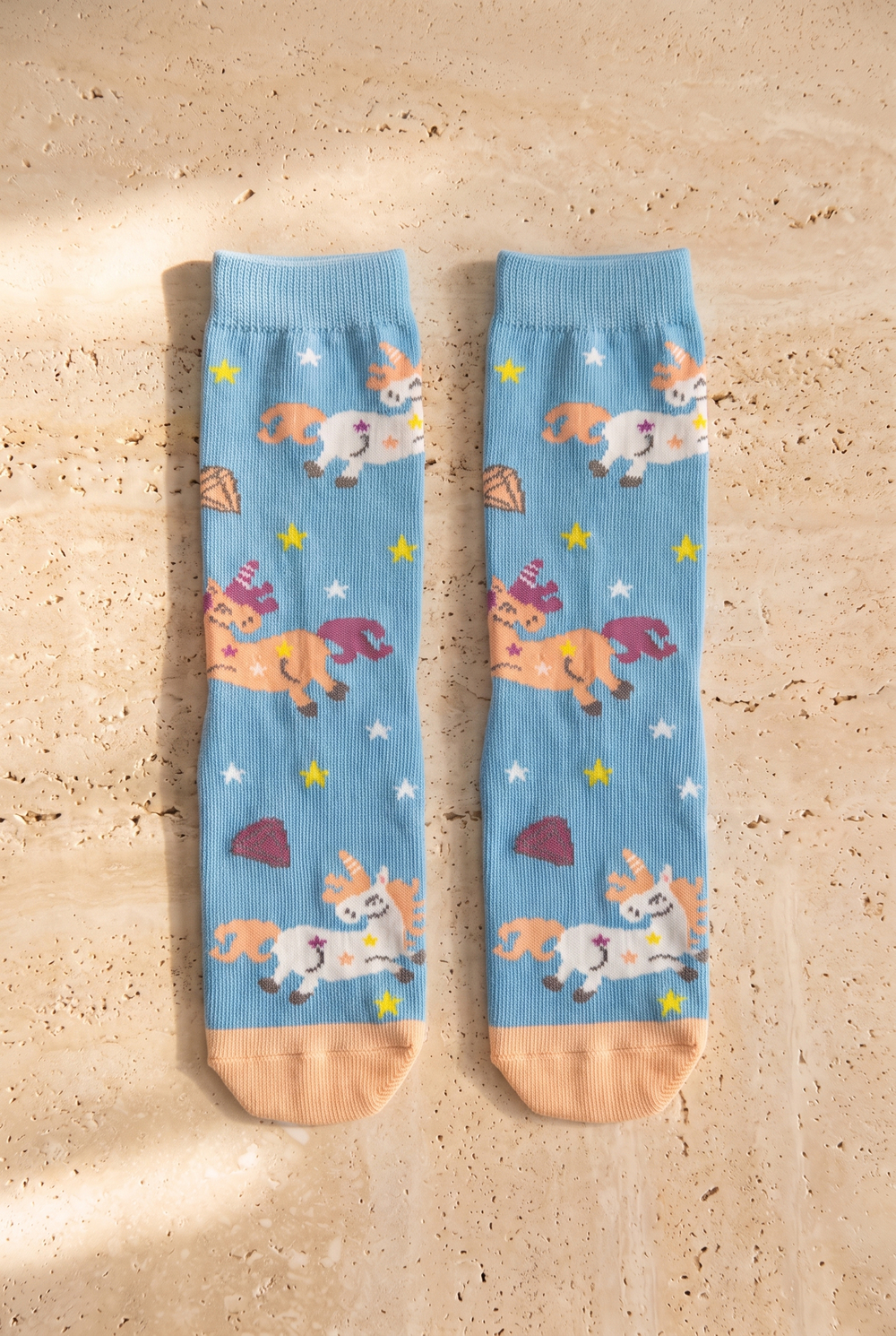 Girls Unicorn Patterned 3-Piece Boxed Socks