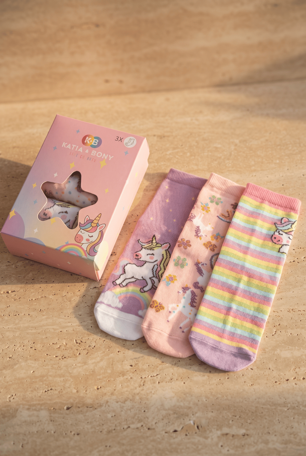 3Pck Unıcorn Boxed Chıldrens Socket Socks Patterned