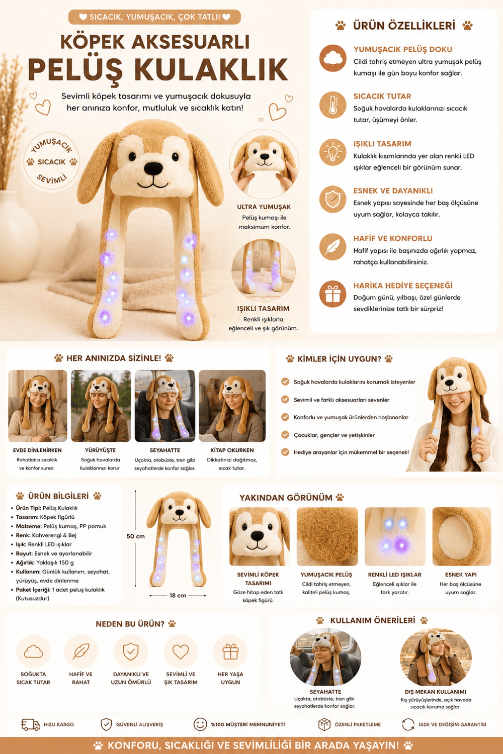 22505G2050 KÖPEK AKSESUARLI KULAK KORUYUCU Patterned