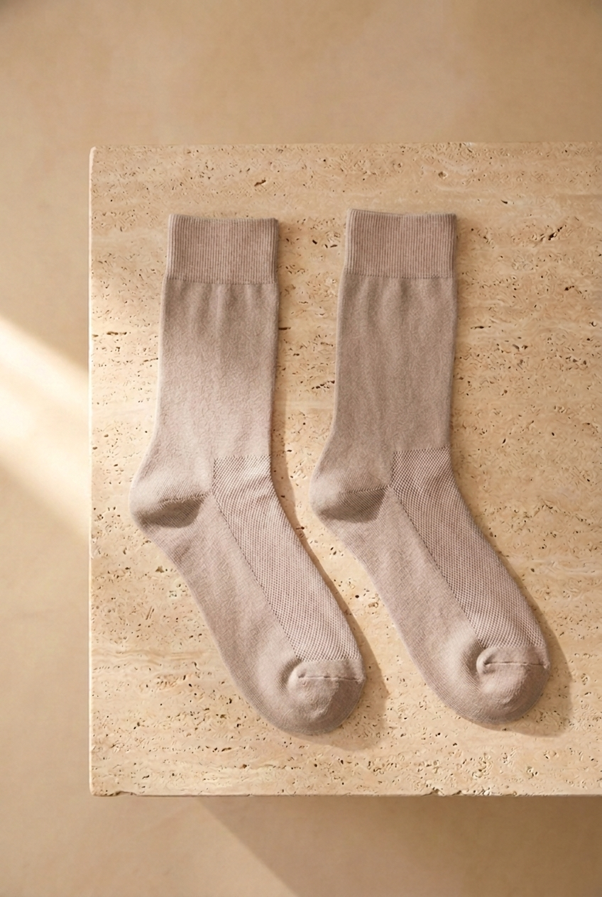 Mercerized Mesh Mens Sock Gray
