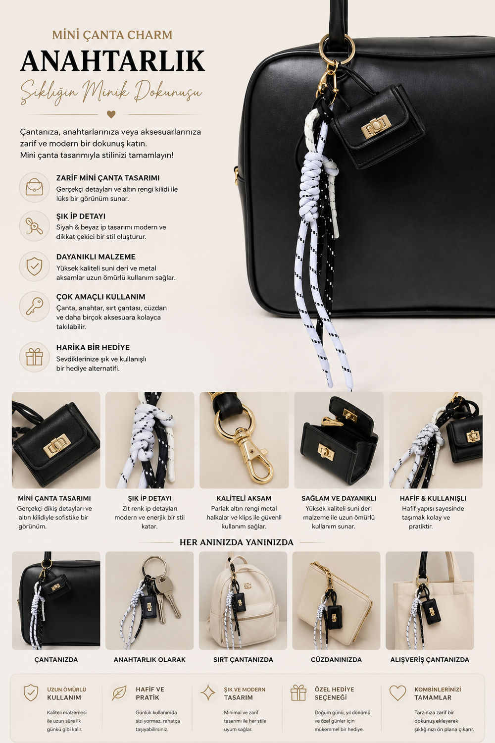 Mini Bag Charm Keychain