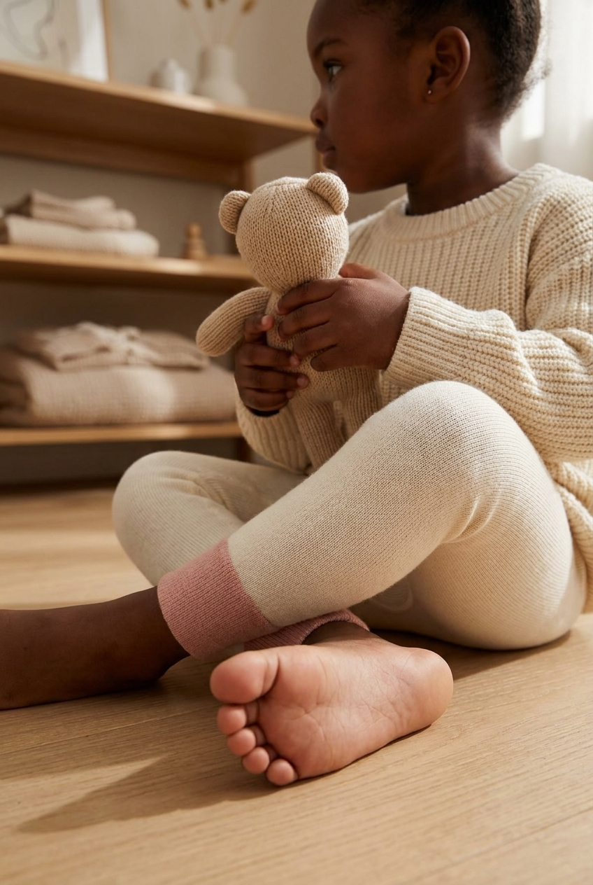 Baby Towel Tights With Leg Detail White