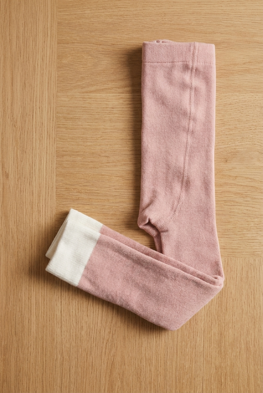 Baby Towel Tights With Detailed Legs Pink