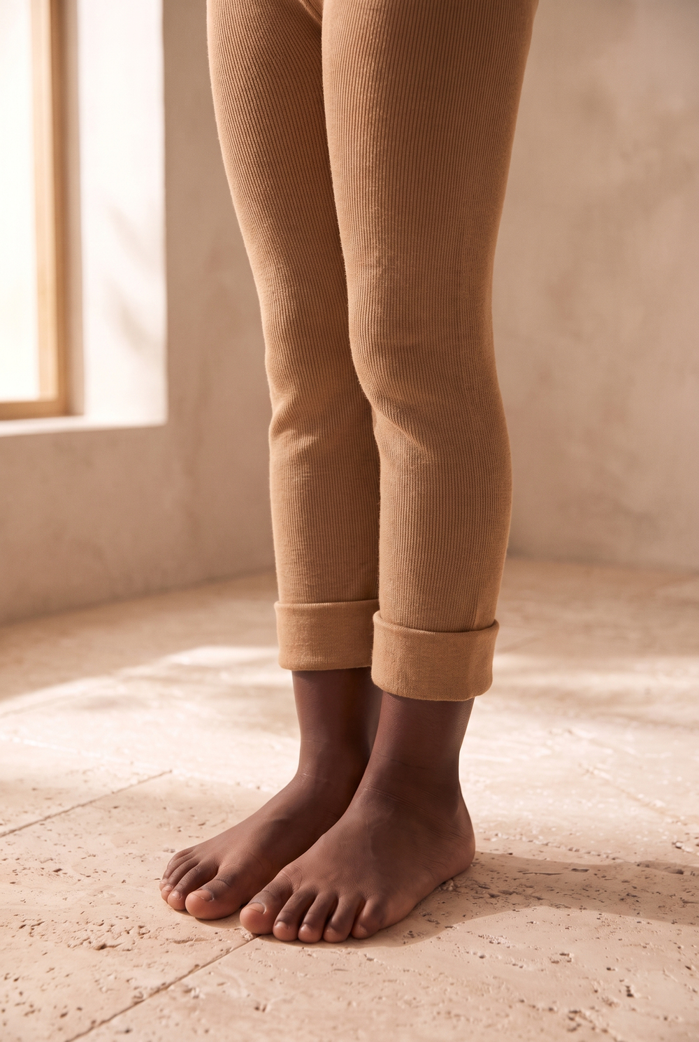 Cotton Kids Leggings Trousers Brown