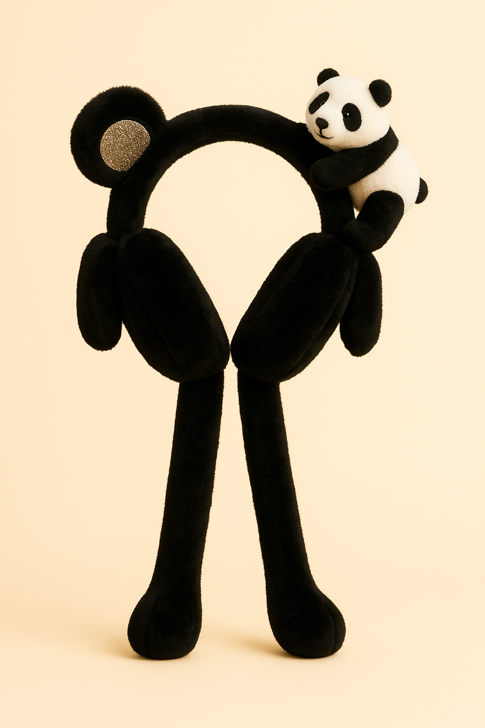 22505G2021 PANDA AKSESUARLI KULAK KORUYUCU Patterned