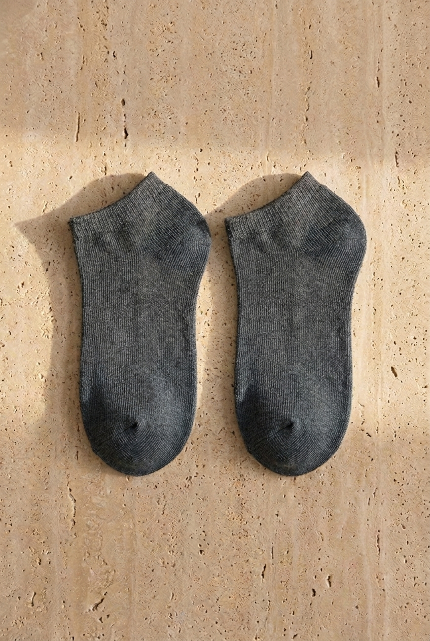 Run 3-Pack Mens Basic Booties Socks Black/White/Grey