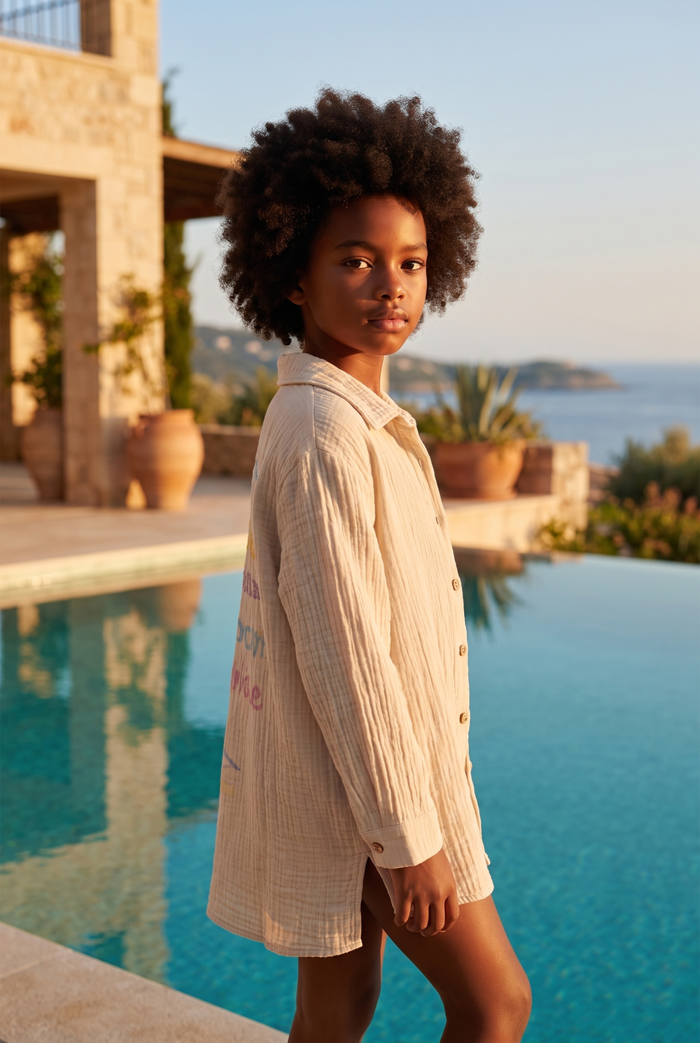 Smile Kids Linen Shirt Beige