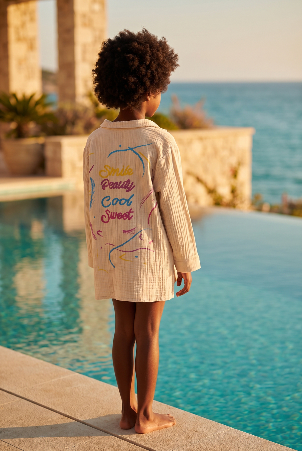 Smile Kids Linen Shirt Beige