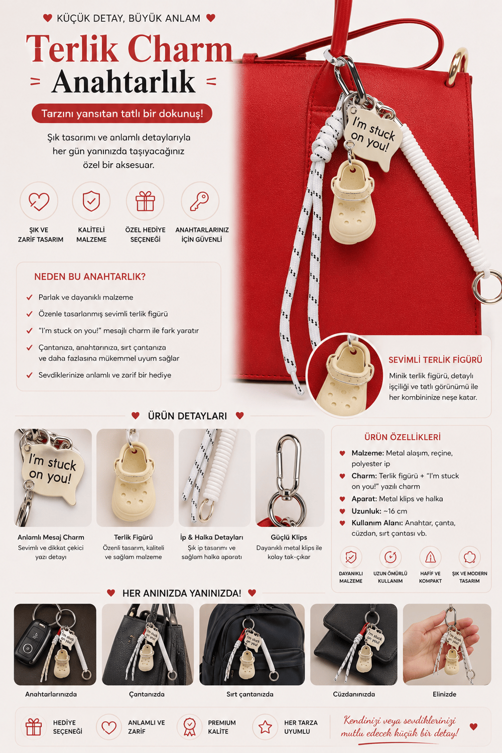 Slipper Charm Keychain