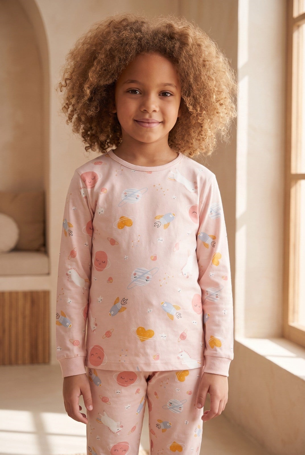 22512K2053 UNICORN BOXED KIDS PYJAMAS SET Pembe
