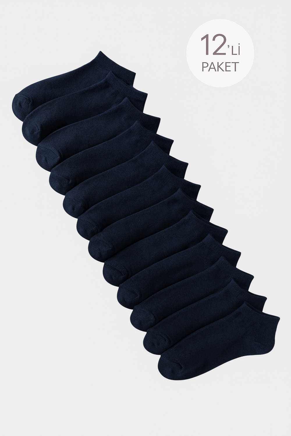 Unisex 12li Basic Step Çorap Lacivert