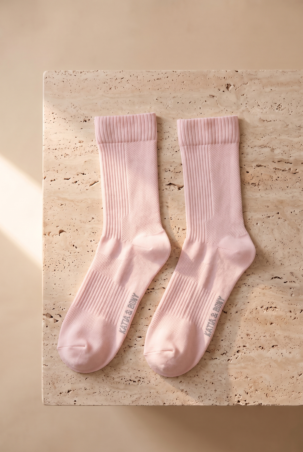 Unisex 2li Örgü File Soket Çorap Lila-Pembe