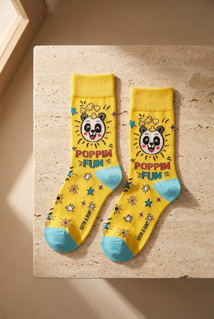 Unisex 3lü Candy Desenli Kutulu Soket Çorap