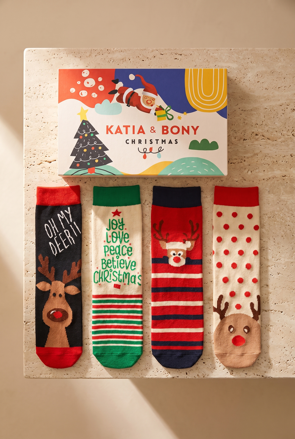 Unisex 4lü Paket Yılbaşı Kutulu Soket Çorap