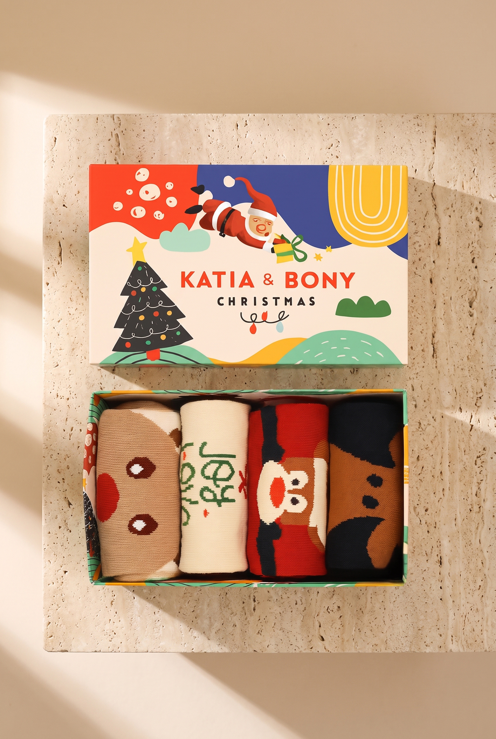 Unisex 4lü Paket Yılbaşı Kutulu Soket Çorap