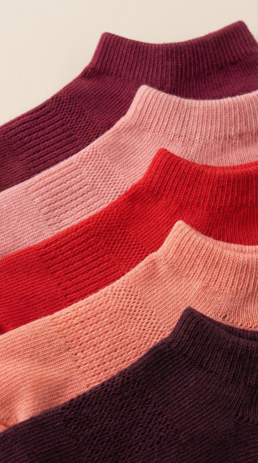 Unisex 5li Basic Step Çorap Pembe Mix