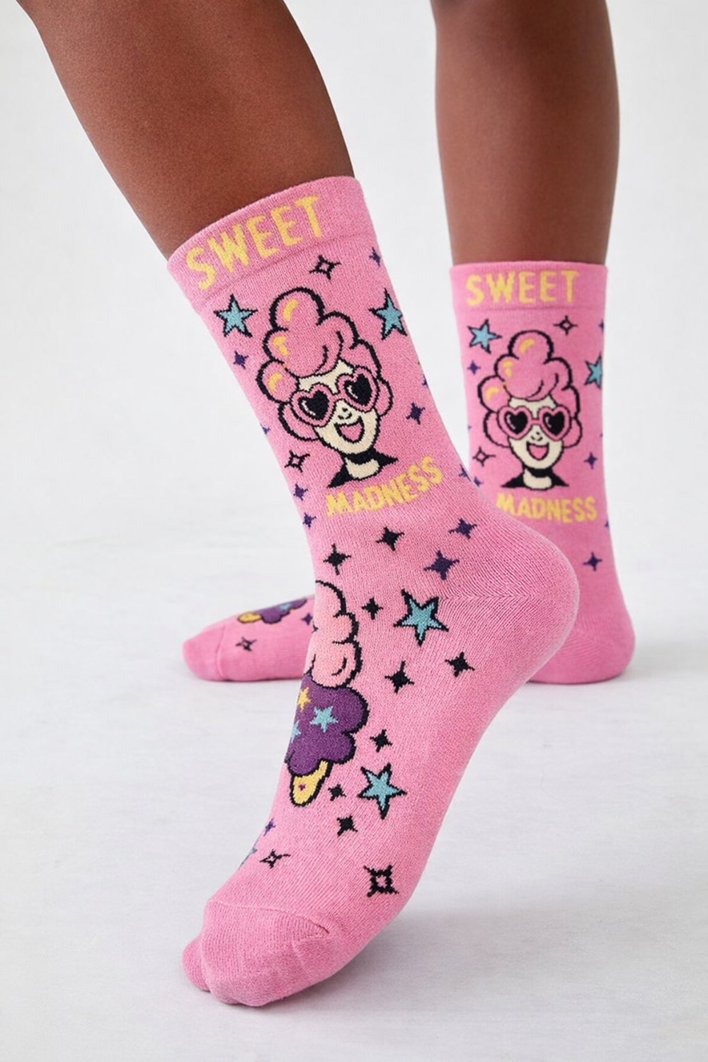 Unisex Desenli Soket Çorap Açık Pembe