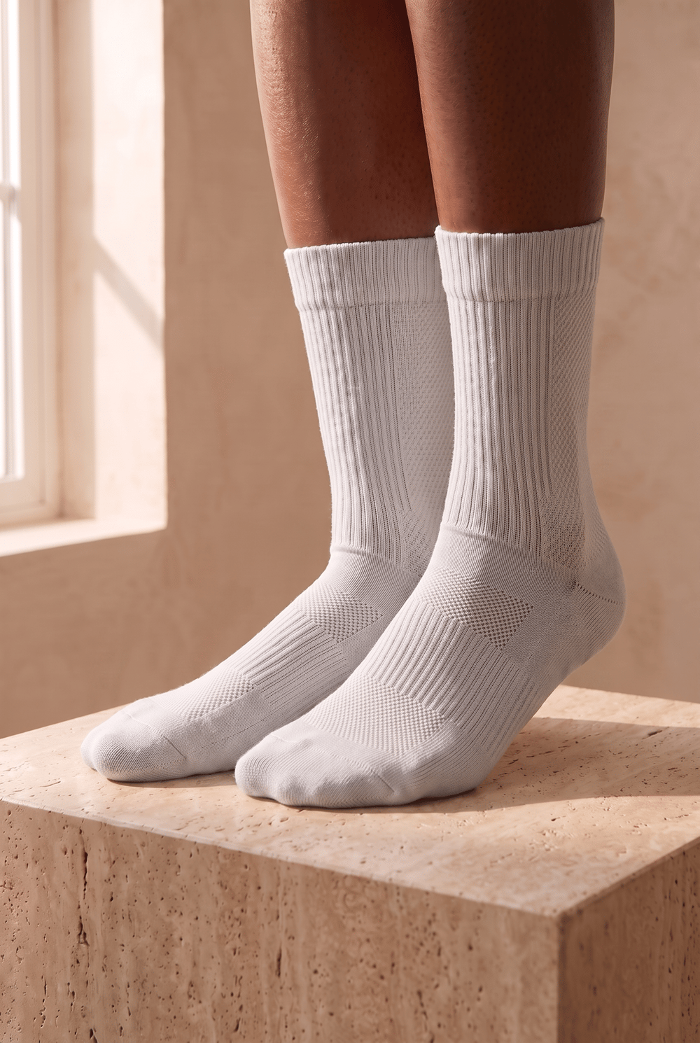 Unisex File Örgülü Soket Çorap Açık Gri