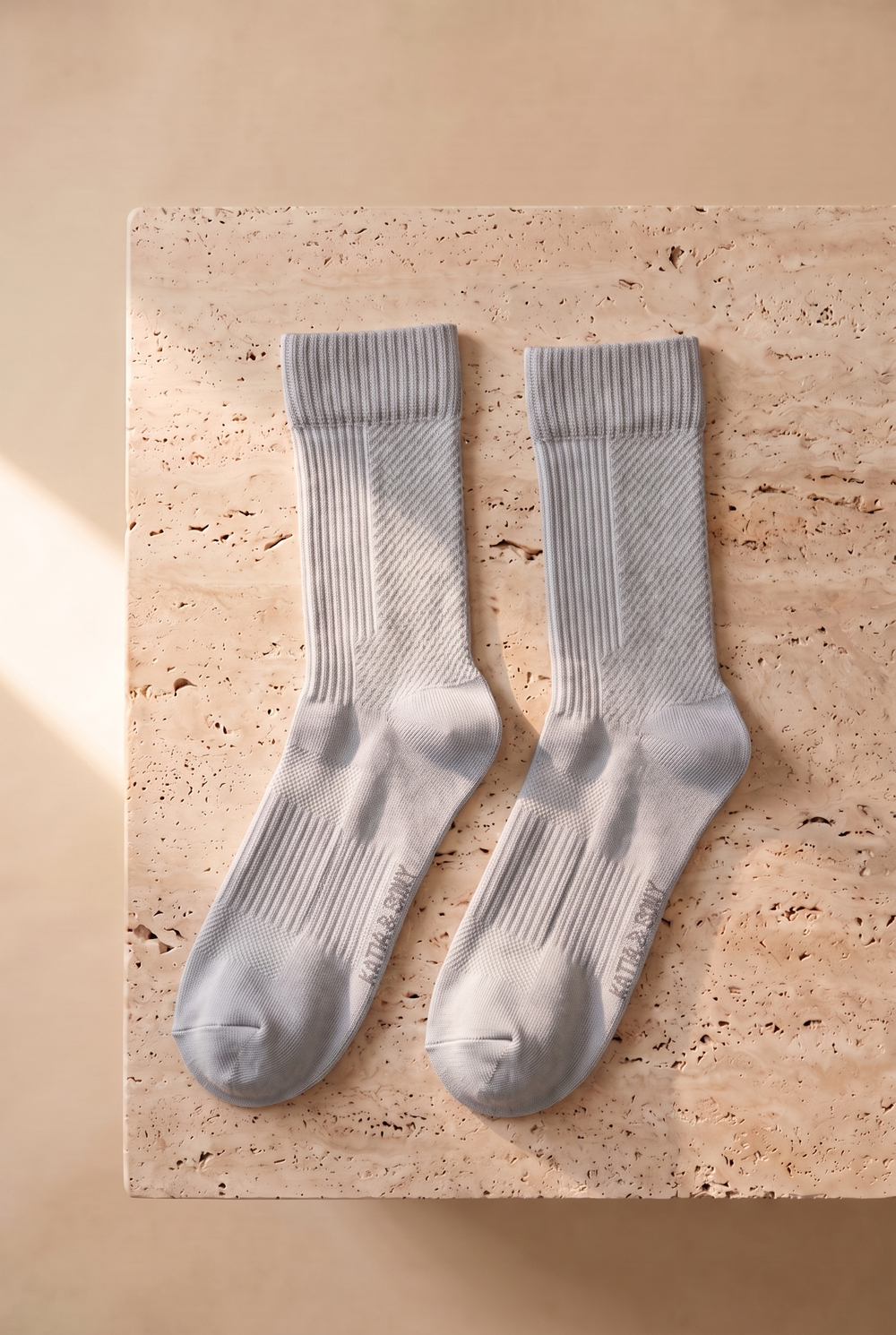 Unisex File Örgülü Soket Çorap Gri
