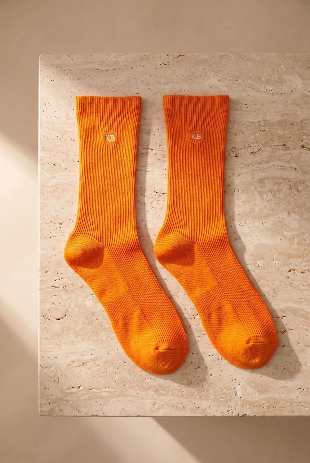 Unisex K&B Nakışlı Soket Çorap Turuncu
