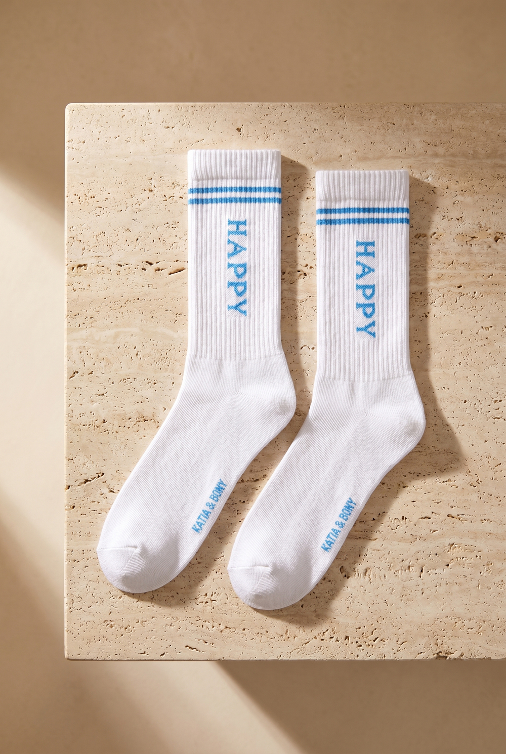 Unisex Yazı Baskılı Çizgili Beyaz 4lü Soket Çorap