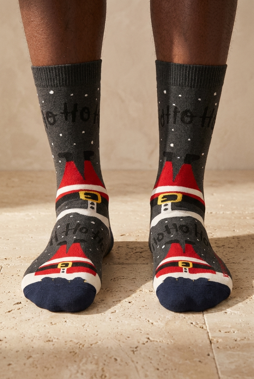 New Years Sock Ankle Socks Dark Gray Mix