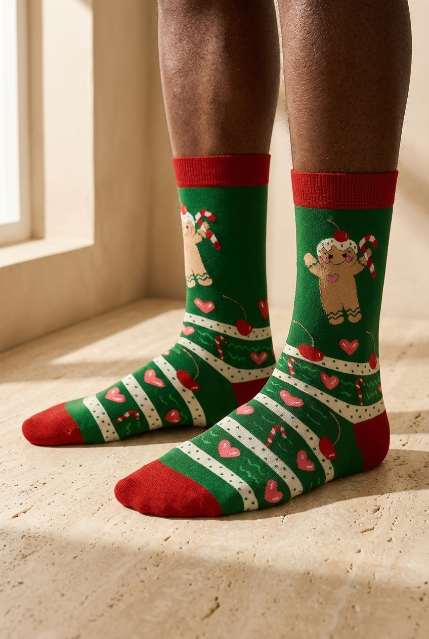New Year Socket Socks Green