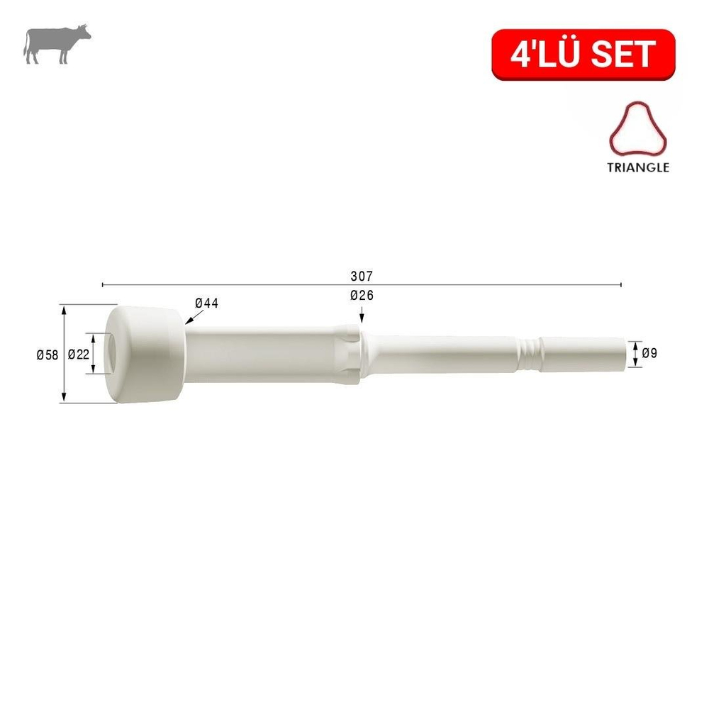 Melasty Asena 3 GEN Üçgen Meme Lastiği (Silikon Memelik - 4 lü Paket) | Cimritilki.com