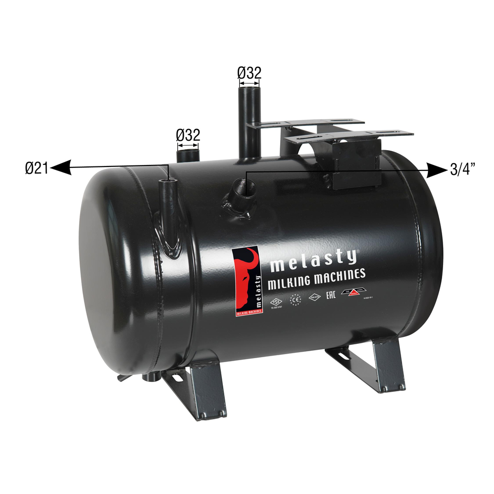 Melasty Süt Sağma Makinesi 15 Litre Yağlı Tip Vakum Tankı (Melasty Model) (Siyah Boyalı) | Cimritilki.com