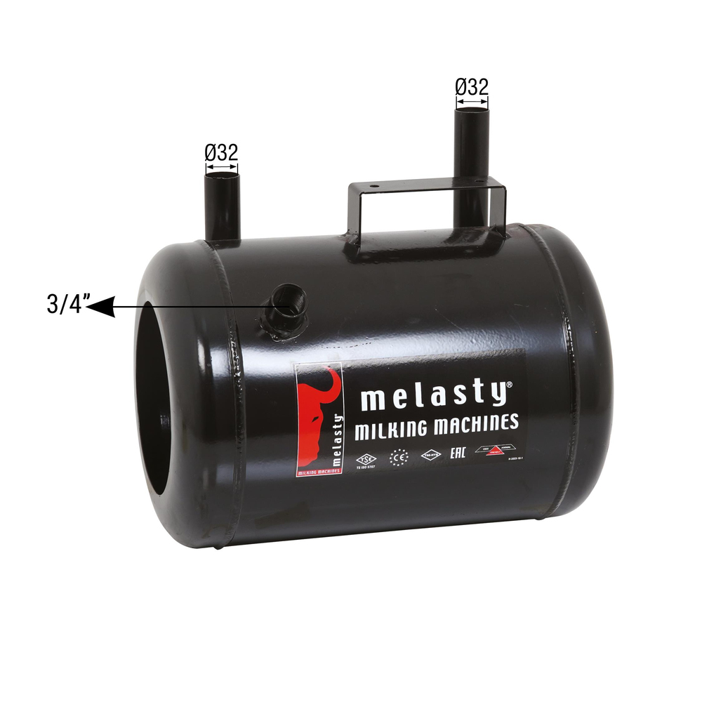 Melasty Süt Sağma Makinesi 18 Litre Kuru Tip Vakum Tankı (Melasty Benzin Motorlu Model) (Siyah Boyalı) | Cimritilki.com