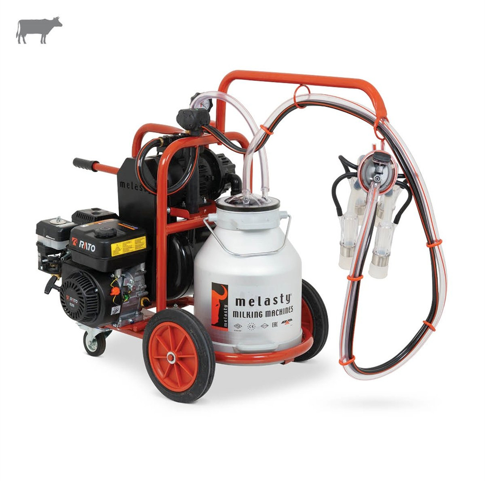 MelastyTK1-AS YGEBüyükbaş Tekli Süt Sağım Makinesi (Alüminyum Güğüm - Silikon Memelik) (Benzinli) (Kuru Pompa)  | Cimritilki.com