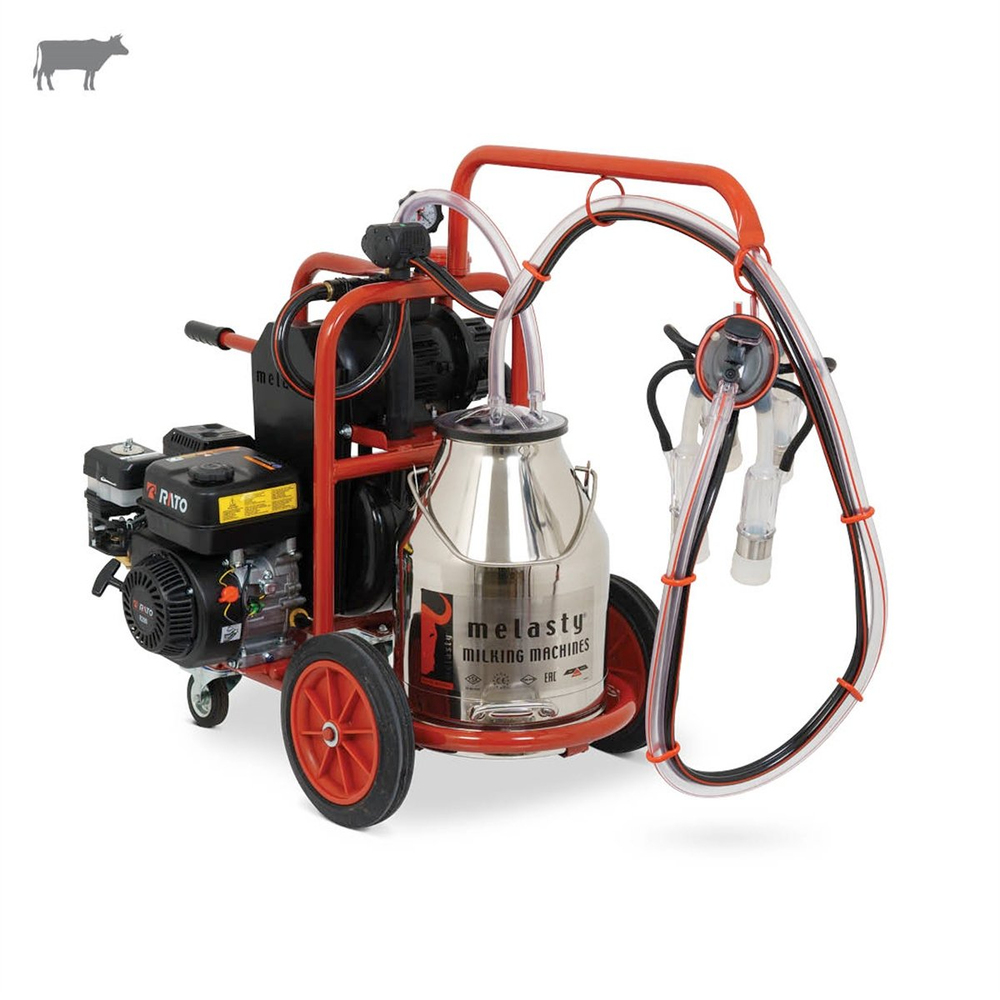 MelastyTK1-PS YGEBüyükbaş Tekli Süt Sağım Makinesi (Paslanmaz Güğüm - Silikon Memelik) (Benzinli) (Kuru Pompa)  | Cimritilki.com