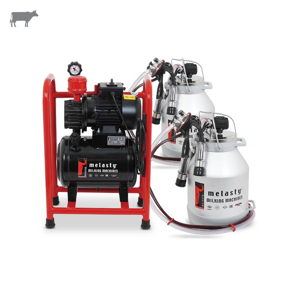 MELASTYTYS-2AKBüyükbaş Çift Güğüm Üniteli Sabit Sistem (Alüminyum Güğüm - Kauçuk Memelik) (Yağlı Pompa) | Cimritilki.com