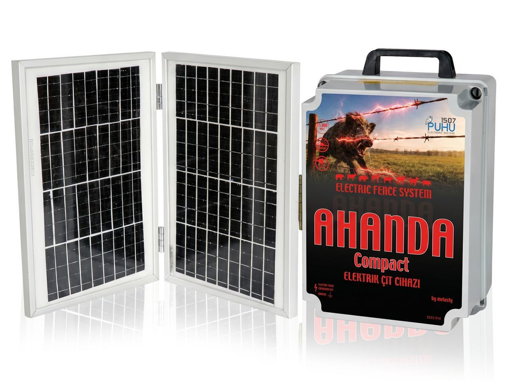 Puhu Compact Güneş Enerjili Elektrikli Çit Cihazı (20 W) (15000 Volt= 20.000 m) | Cimritilki.com