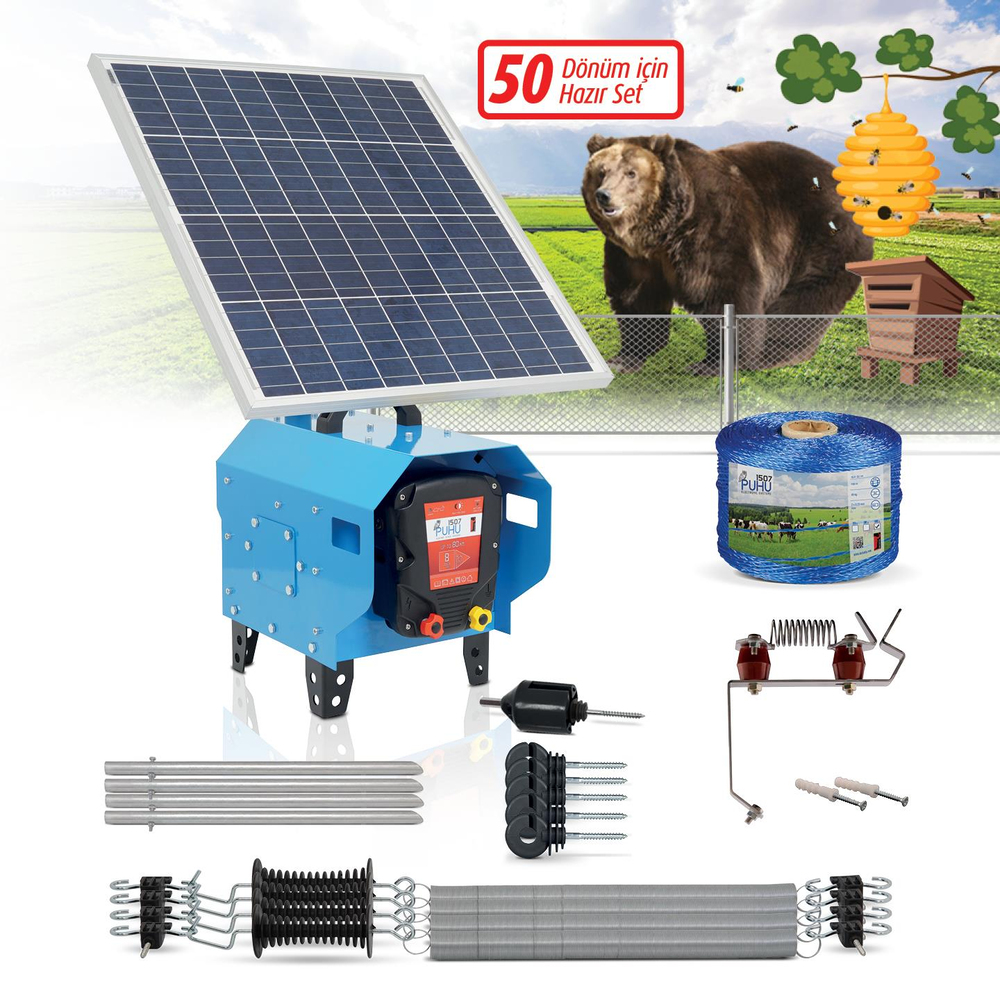 Puhu Compact Model Kuruluma Hazır Elektrikli Çit Sistemi (50 Dönümlük) (8 Joule) | Cimritilki.com