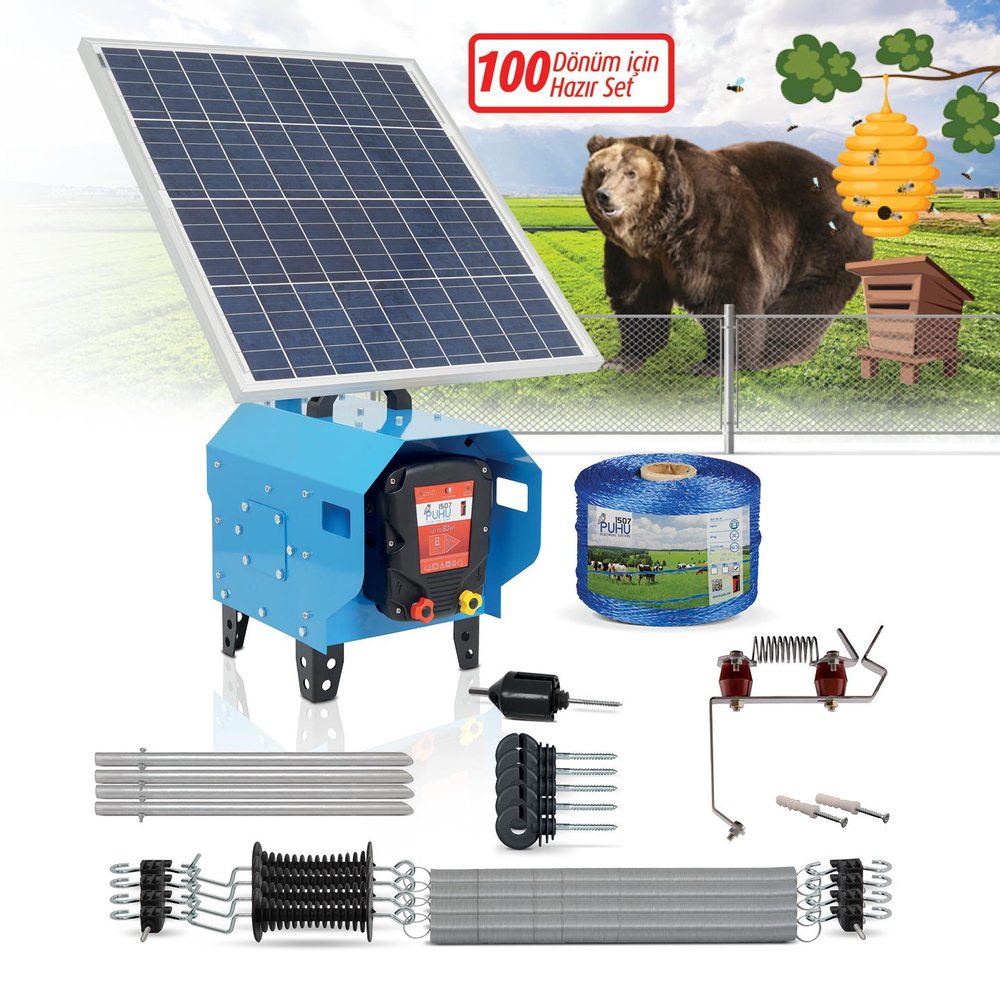 Puhu Compact Model Kuruluma Hazır Elektrikli Çit Sistemi (100 Dönümlük) (8 Joule) | Cimritilki.com