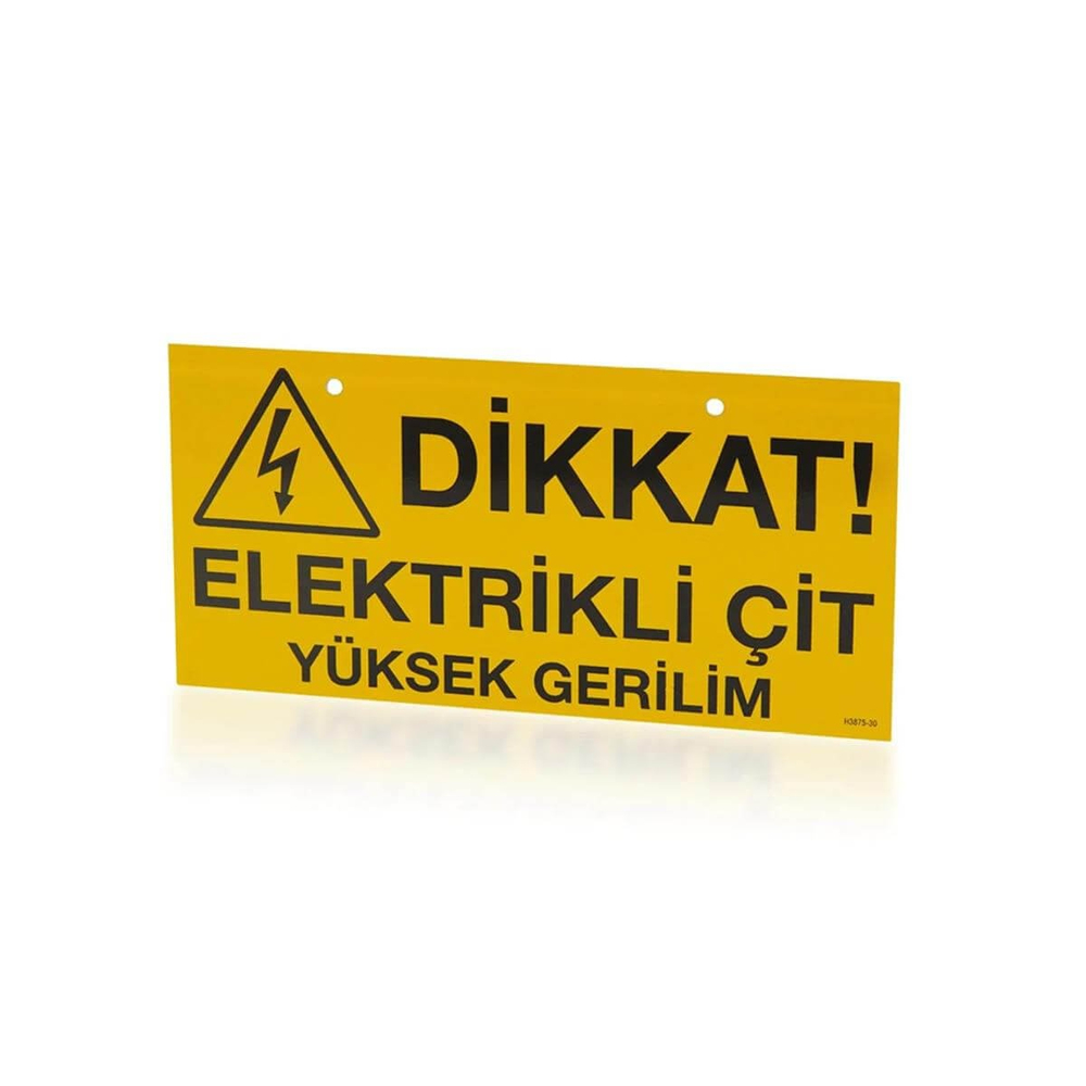 Puhu Dikkat Elektrikli Çit (Yüksek Voltaj) Uyarı Levhası | Cimritilki.com