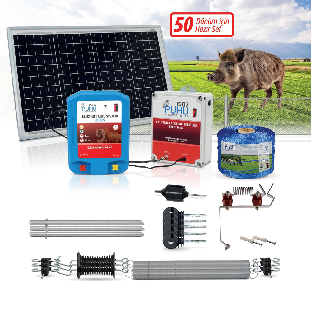 Puhu Ecos Eko Model Kuruluma Hazır Elektrikli Çit Sistemi (50 Dönümlük) (4 Joule) | Cimritilki.com