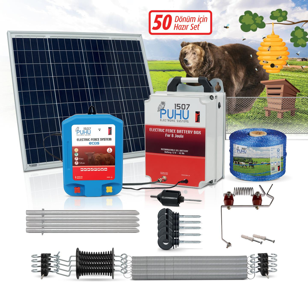 Puhu Ecos Eko Model Kuruluma Hazır Elektrikli Çit Sistemi (50 Dönümlük) (8 Joule) | Cimritilki.com