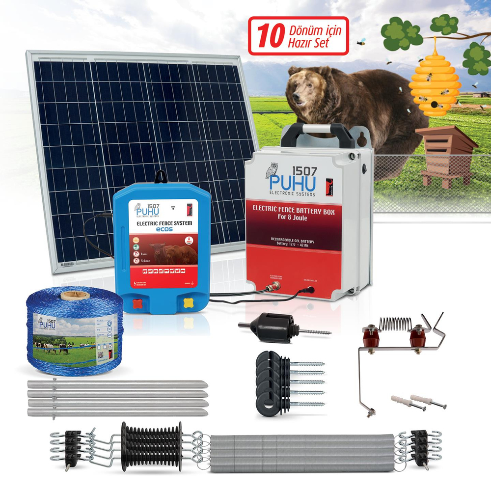 Puhu Ecos Eko Model Kuruluma Hazır Elektrikli Çit Sistemi (10 Dönümlük) (8 Joule) | Cimritilki.com