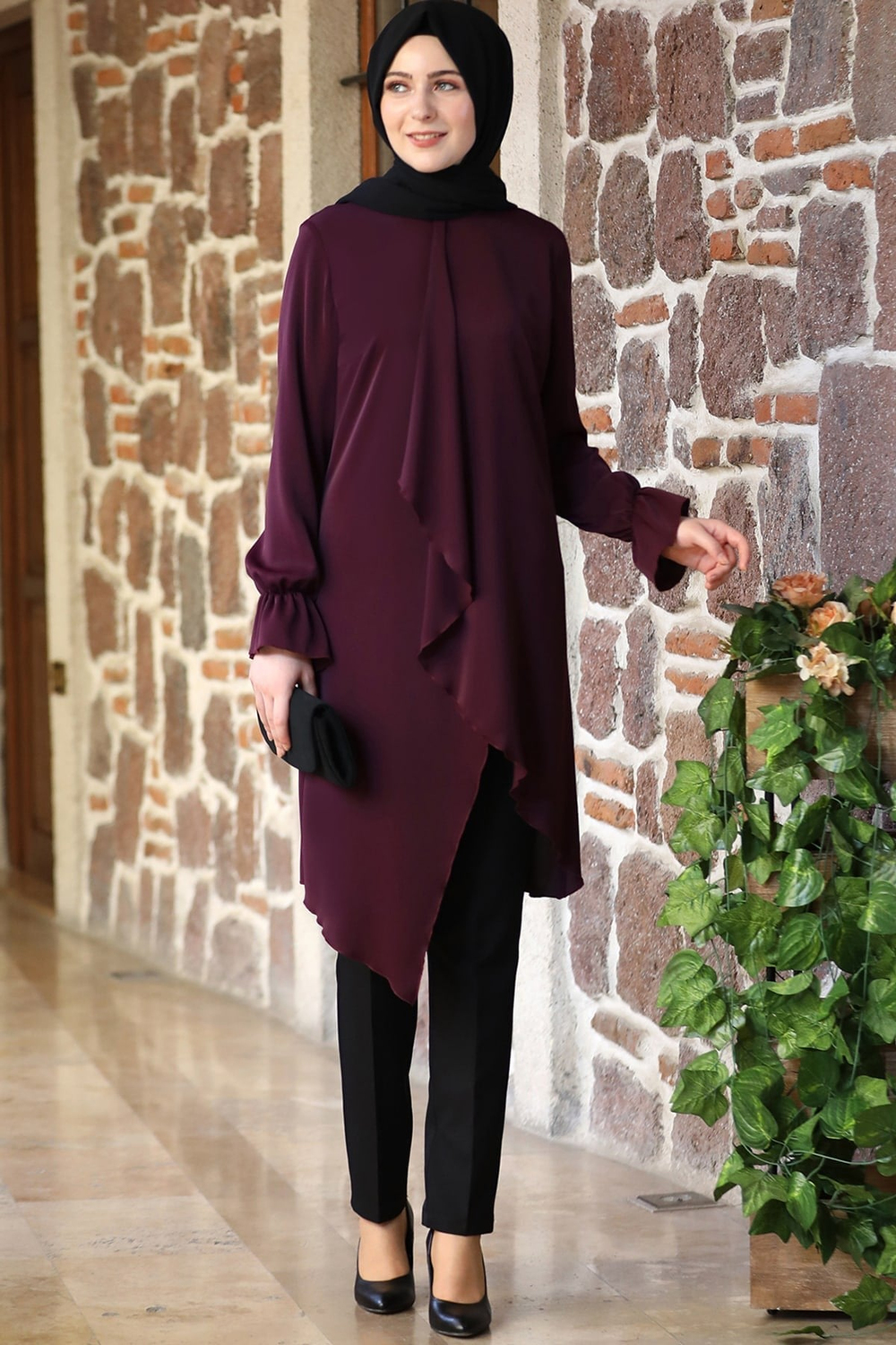 Arya Tesettür Tunik Mürdüm