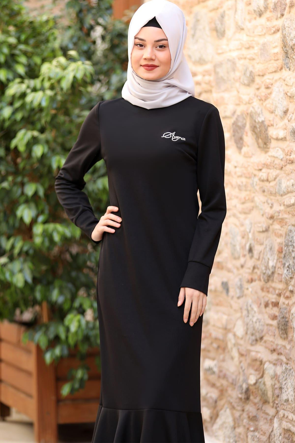 Azra Tesettür Elbise Siyah